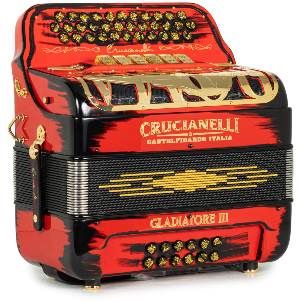 Crucianelli Gladiator III 6 Switch 2-Tone FBE-EAD Accordion in Cartoon Red with Gold