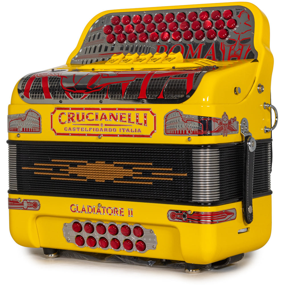 Crucianelli Gladiator II 5 Switch FBE Accordion in Yellow with Red Details