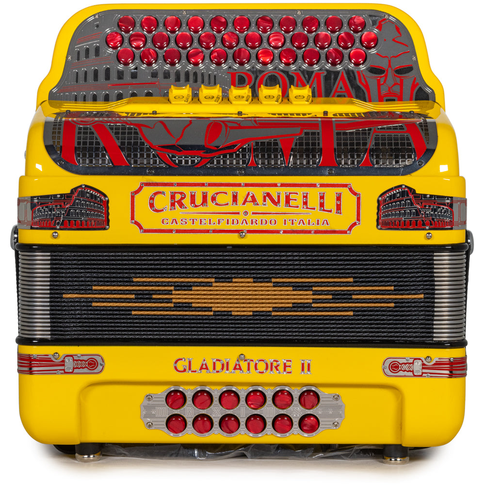 Crucianelli Gladiator II 5 Switch FBE Accordion in Yellow with Red Details