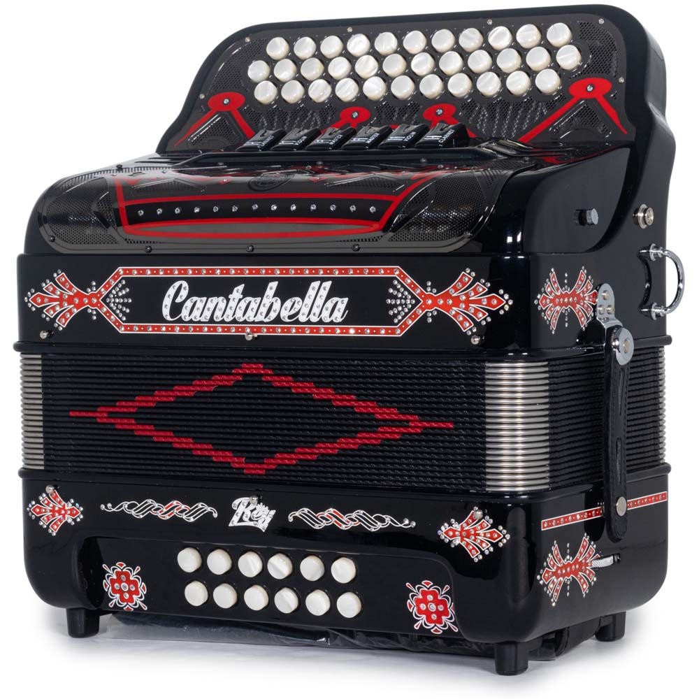 Cantabella Rey II Accordion 6 Switch FBE-EAD Red with Black