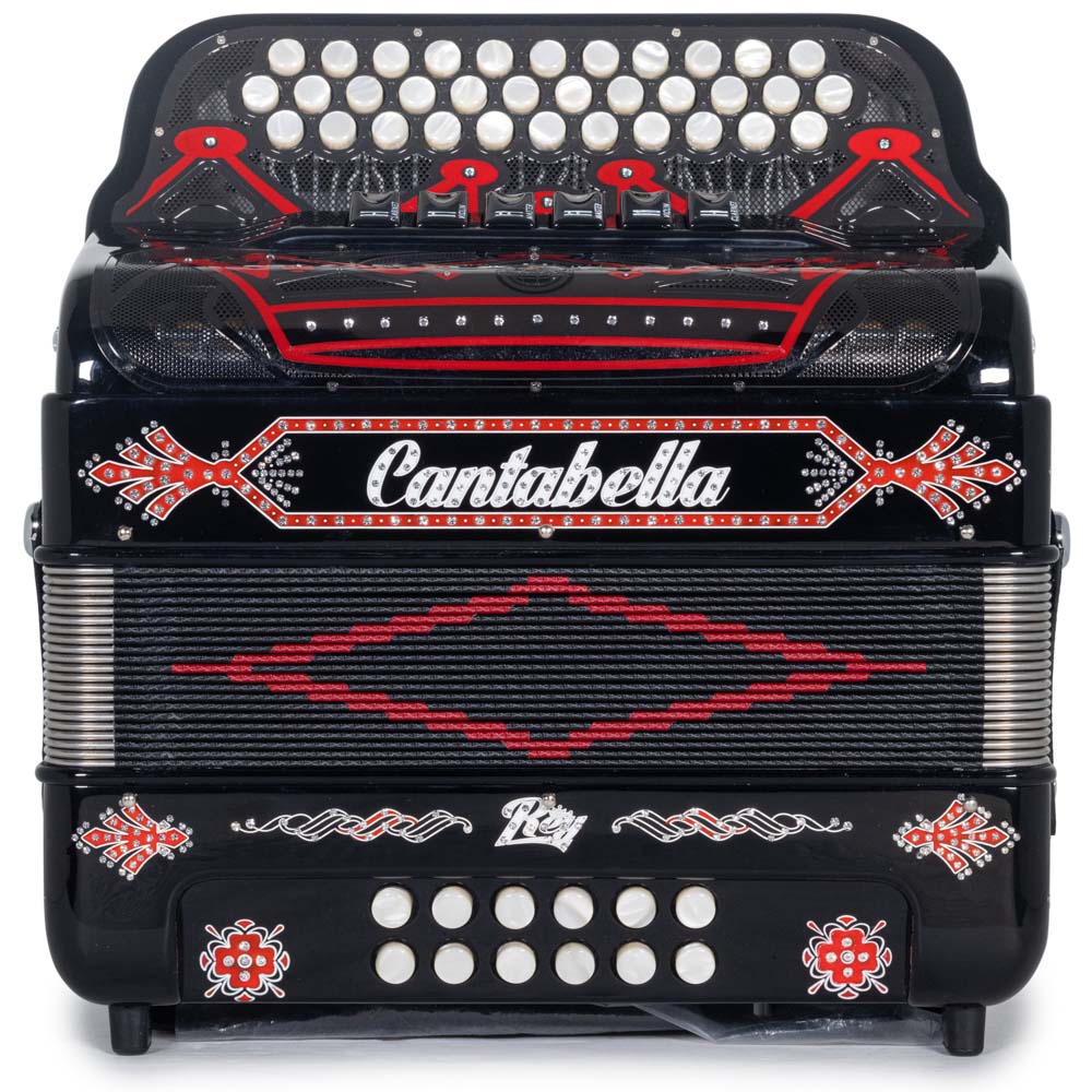 Cantabella Rey II Accordion 6 Switch FBE-EAD Red with Black