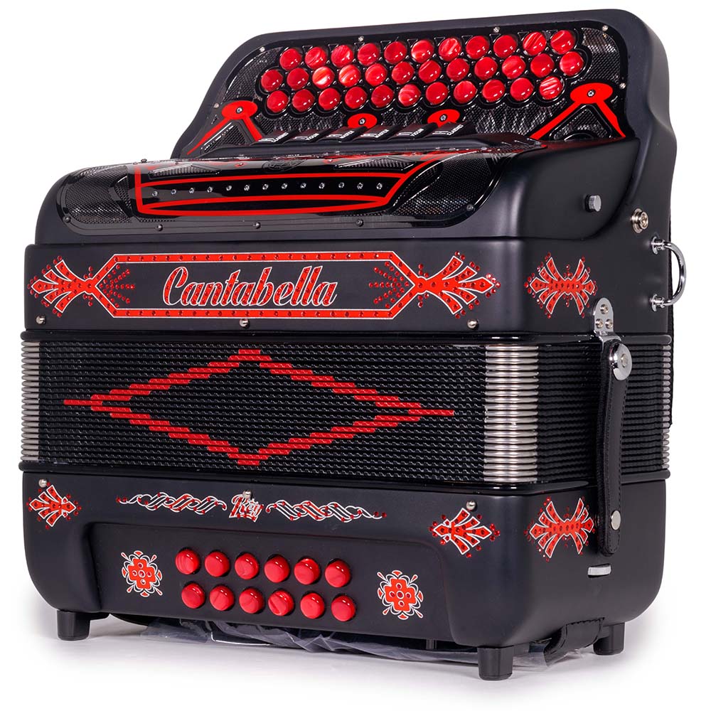 Cantabella Rey II Accordion 6 Switch FBE-EAD Black with Red