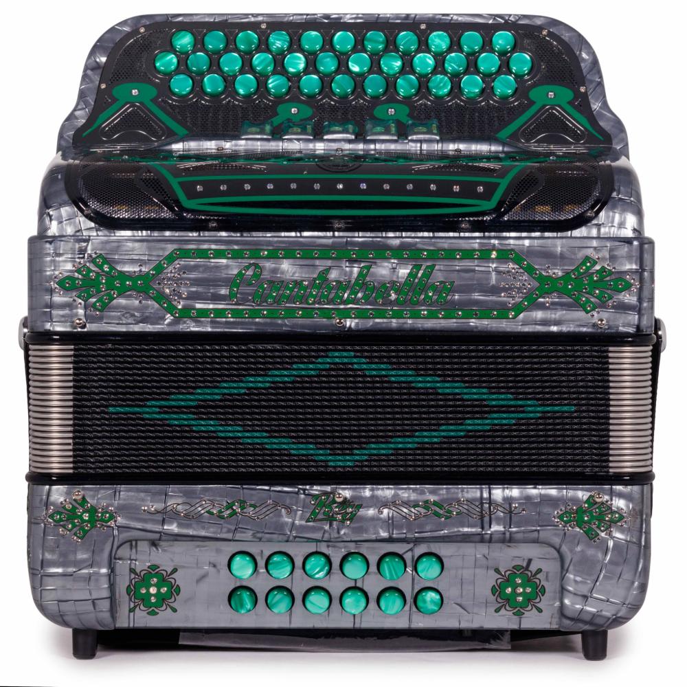 Cantabella Rey II 5 Switch FBE Celluloid Gray Metal with Green Accessories