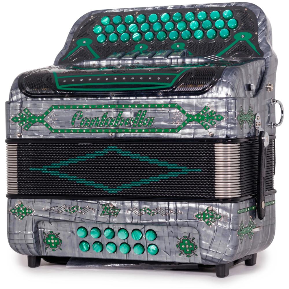 Cantabella Rey II 5 Switch FBE Celluloid Gray Metal with Green Accessories