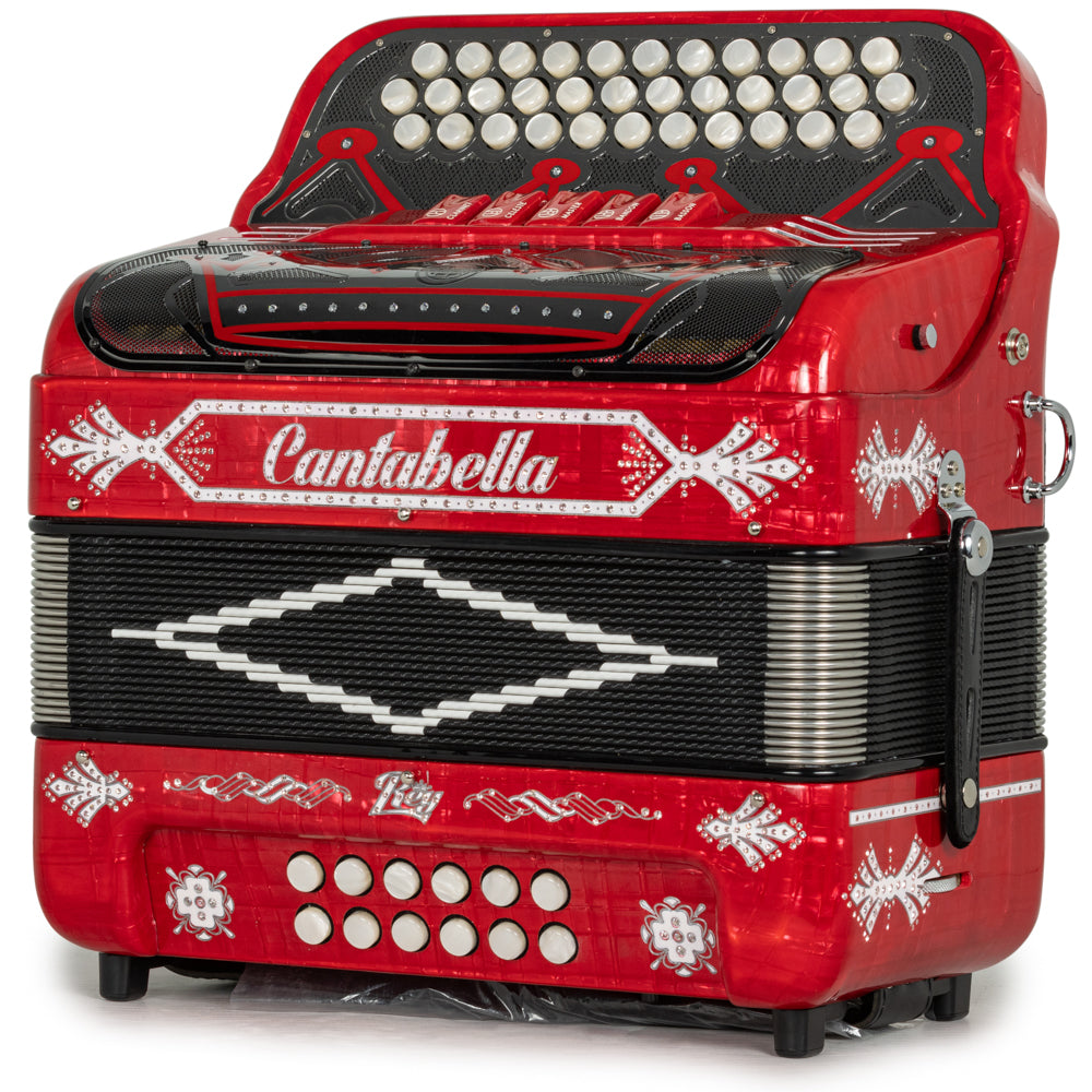 Cantabella Rey II 5 Switch EAD Celluloid Red Metal with White Accessories