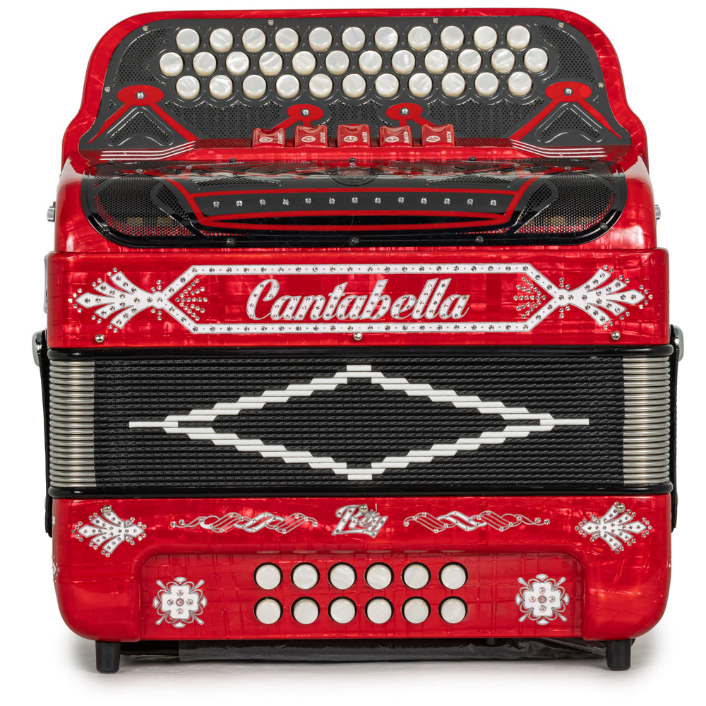Cantabella Rey II 5 Switch EAD Celluloid Red Metal with White Accessories
