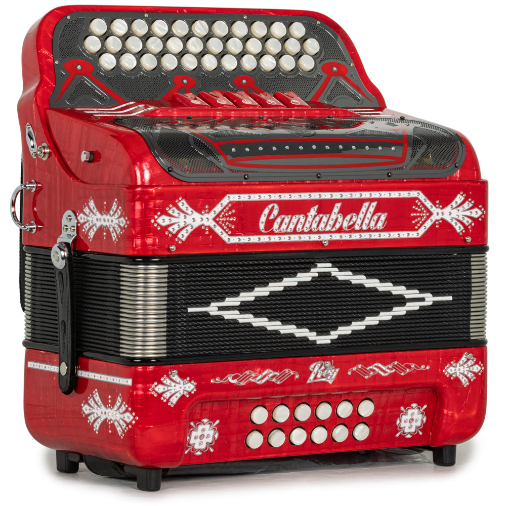 Cantabella Rey II 5 Switch EAD Celluloid Red Metal with White Accessories