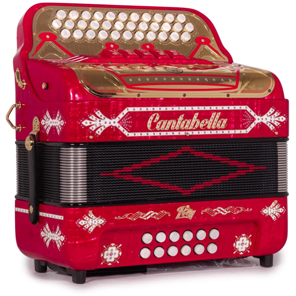 Cantabella Rey II 5 Switch GCF Celluloid Red Metal with Gold Accessories