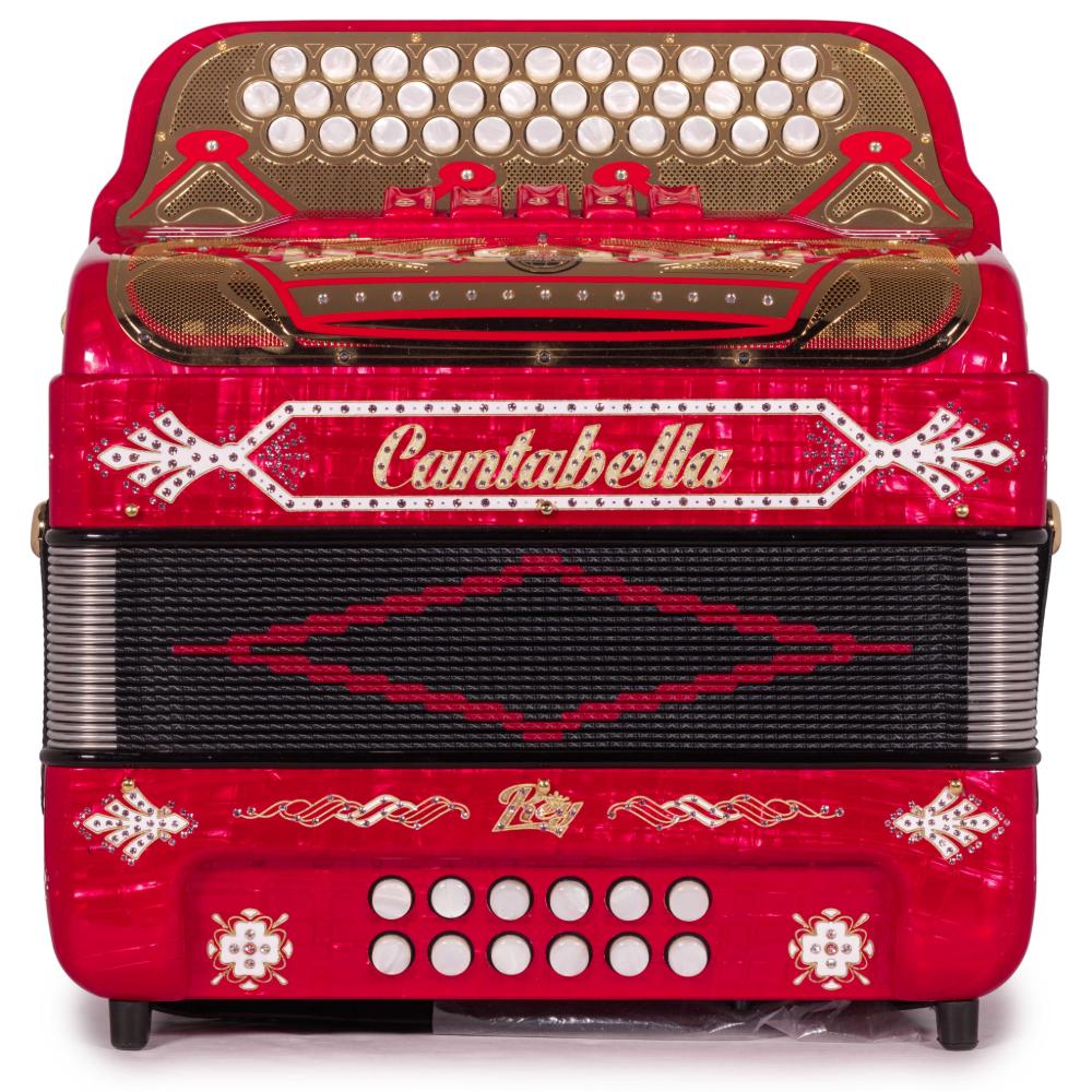 Cantabella Rey II 5 Switch GCF Celluloid Red Metal with Gold Accessories