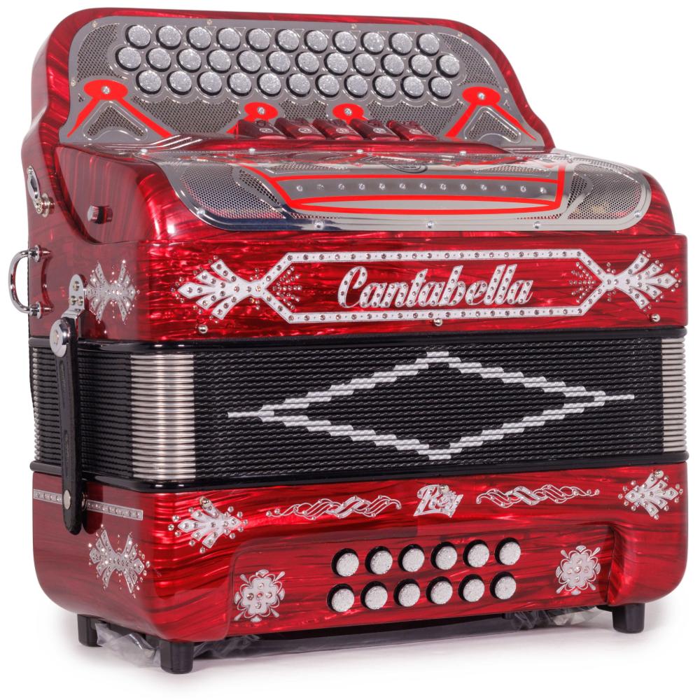 Cantabella Rey II 5 Switch FBE Celluloid Red Wood with White Accessories