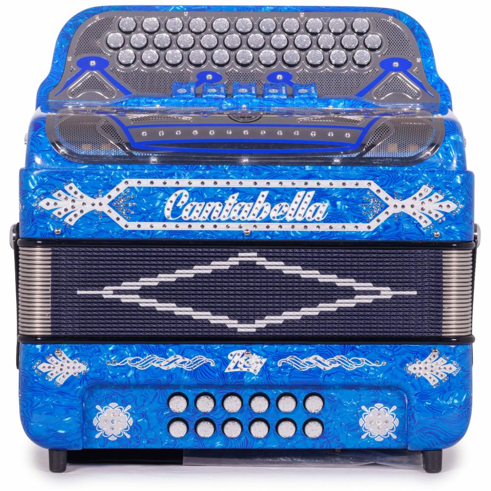 Cantabella Rey II 5 Switch EAD Celluloid Blue Waves with Silver Accessories