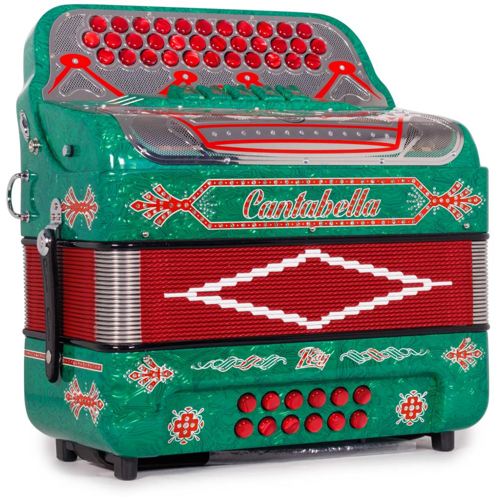 Cantabella Rey II 5 Switch EAD Celluloid Green Waves with Red Accessories