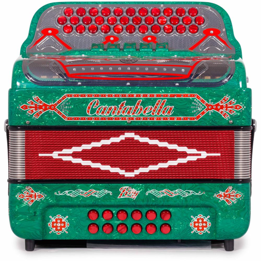 Cantabella Rey II 5 Switch EAD Celluloid Green Waves with Red Accessories