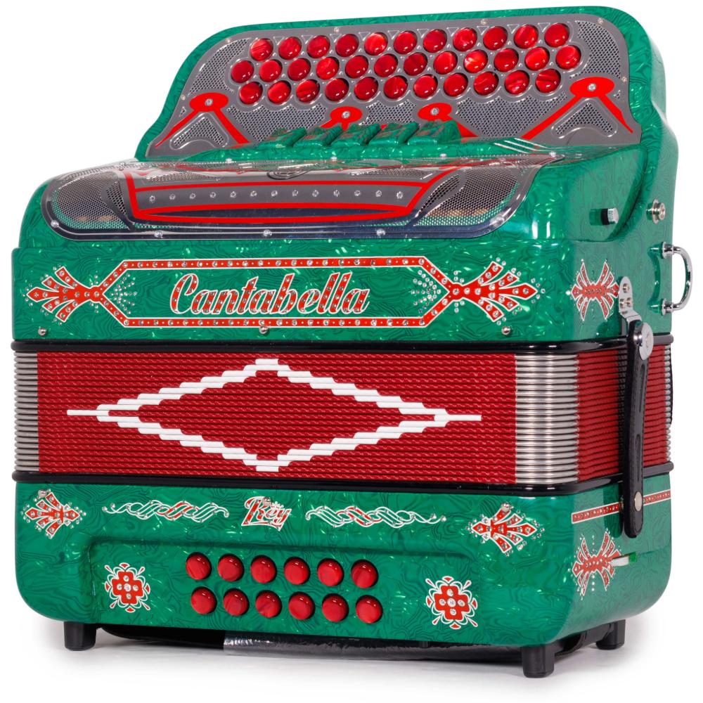 Cantabella Rey II 5 Switch EAD Celluloid Green Waves with Red Accessories