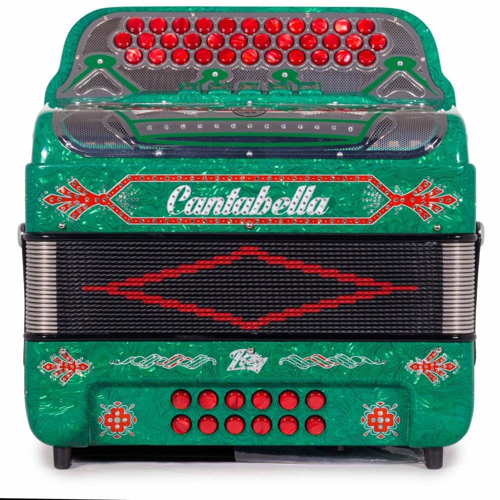Cantabella Rey II 5 Switch FBE Celluloid Green Waves with Red Accessories