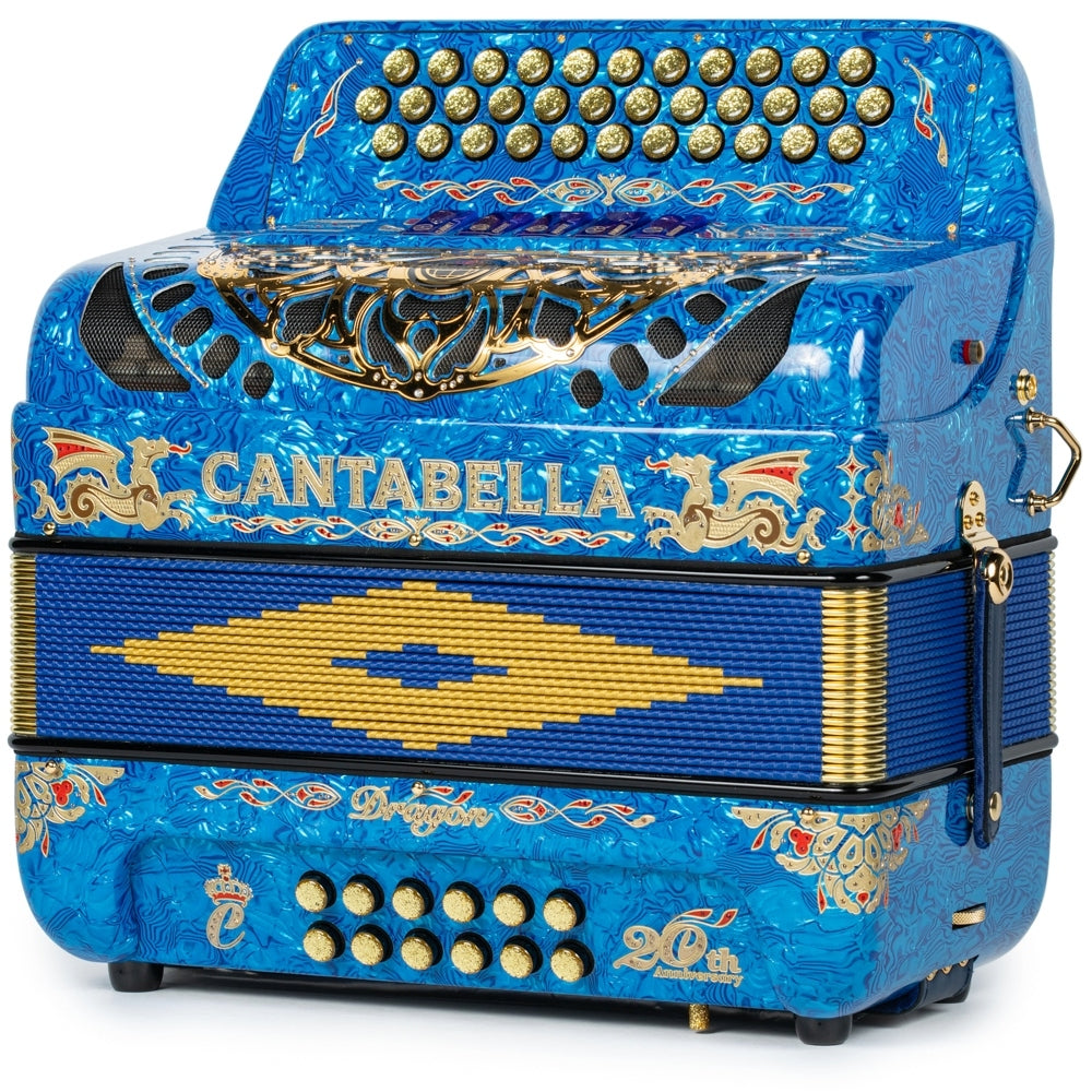 Cantabella Dragon Accordion 5 Switch FBE Blue and Gold