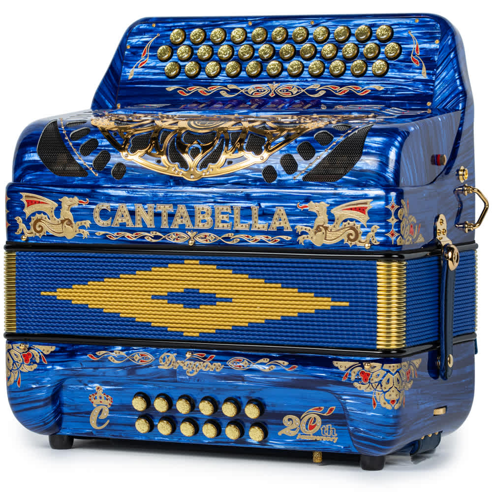 Cantabella Dragon Accordion 5 Switch GCF Blue and Gold