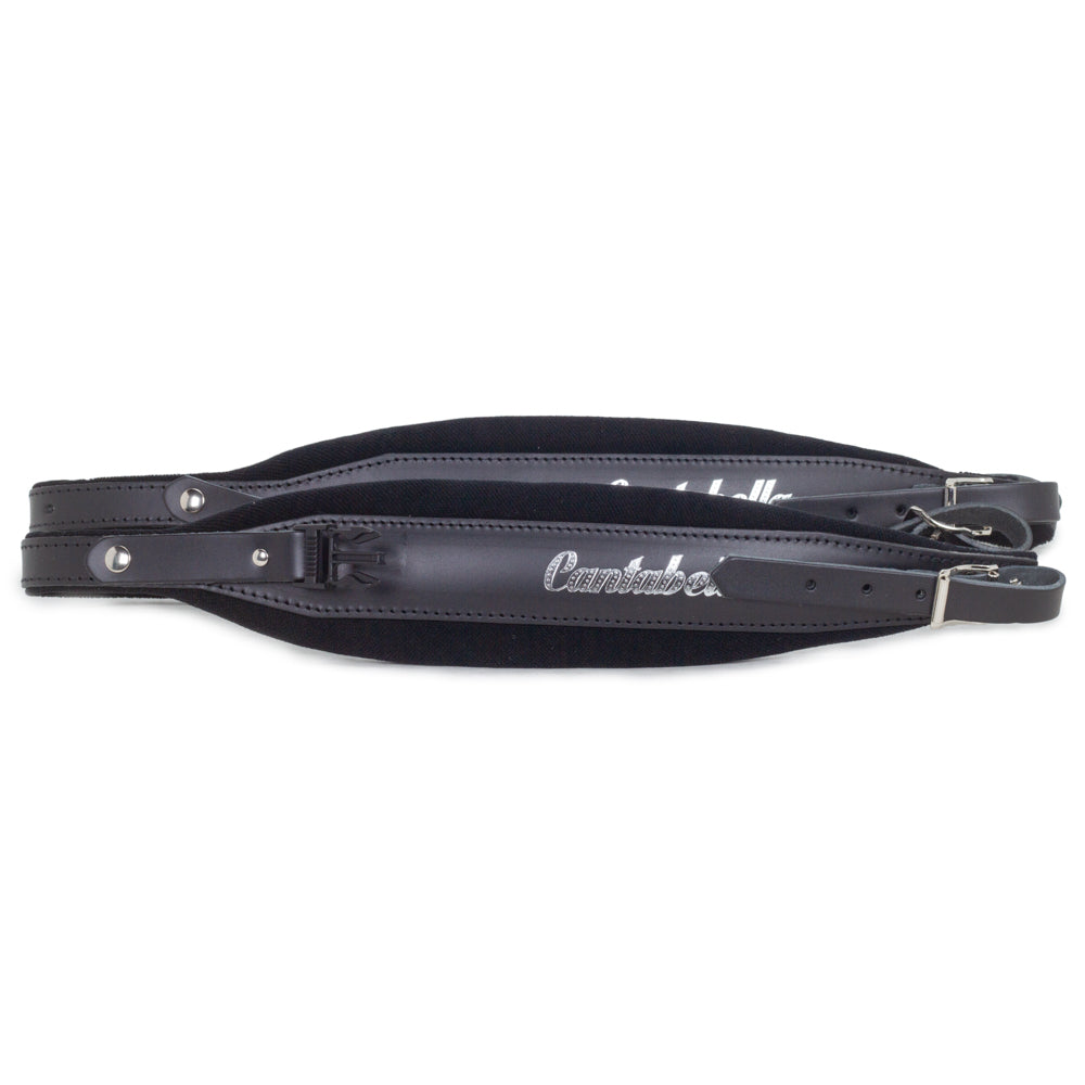Cantabella Leather Accordion Straps Black with Tag Small Logo 7 cm Wide-accessories-Cantabella- Hermes Music