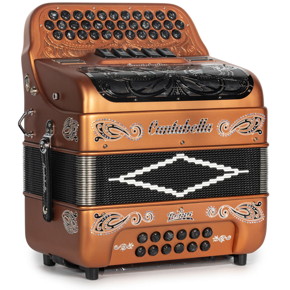 Cantabella Reina Accordion 5 Switch FBE Matte Copper with Black Painted Fretboard