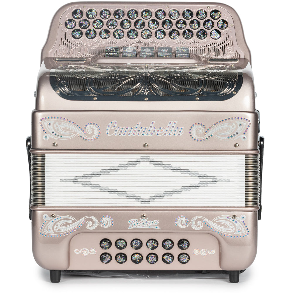 Cantabella Reina Accordion 5 Switch GCF Rose Gold with Painted Fretboard