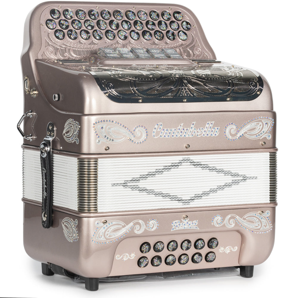 Cantabella Reina Accordion 5 Switch GCF Rose Gold with Painted Fretboard