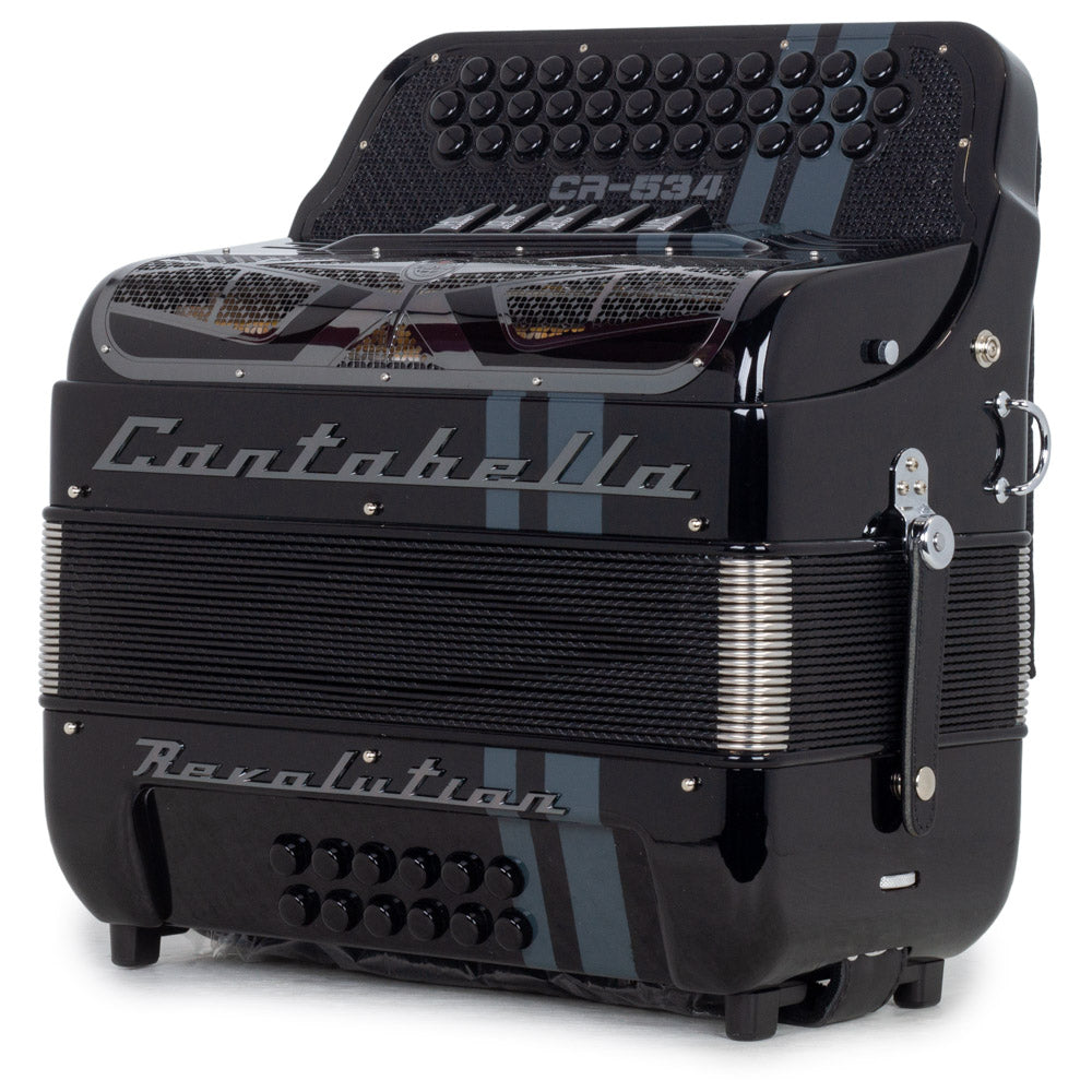 Cantabella Revolution 534 5 Switches FBE Glossy Black-accordion-Cantabella- Hermes Music