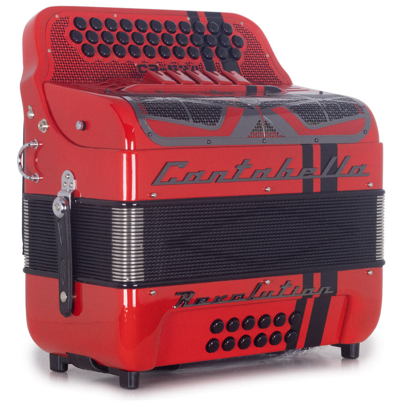 Cantabella Revolution 534 Accordion 5 Switch FBE Red-accordion-Cantabella- Hermes Music
