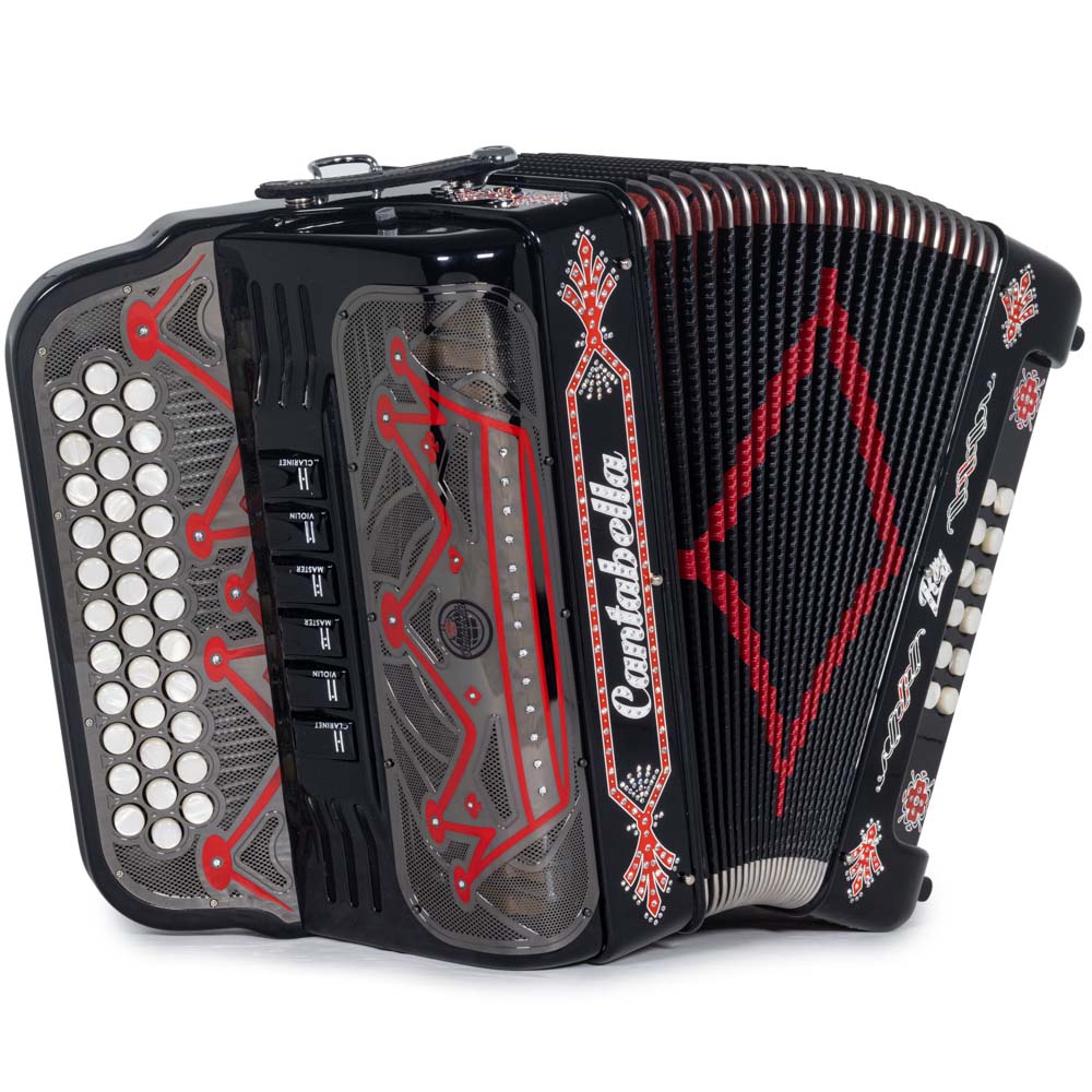 Cantabella Rey II Accordion 6 Switch FBE-EAD Red with Black