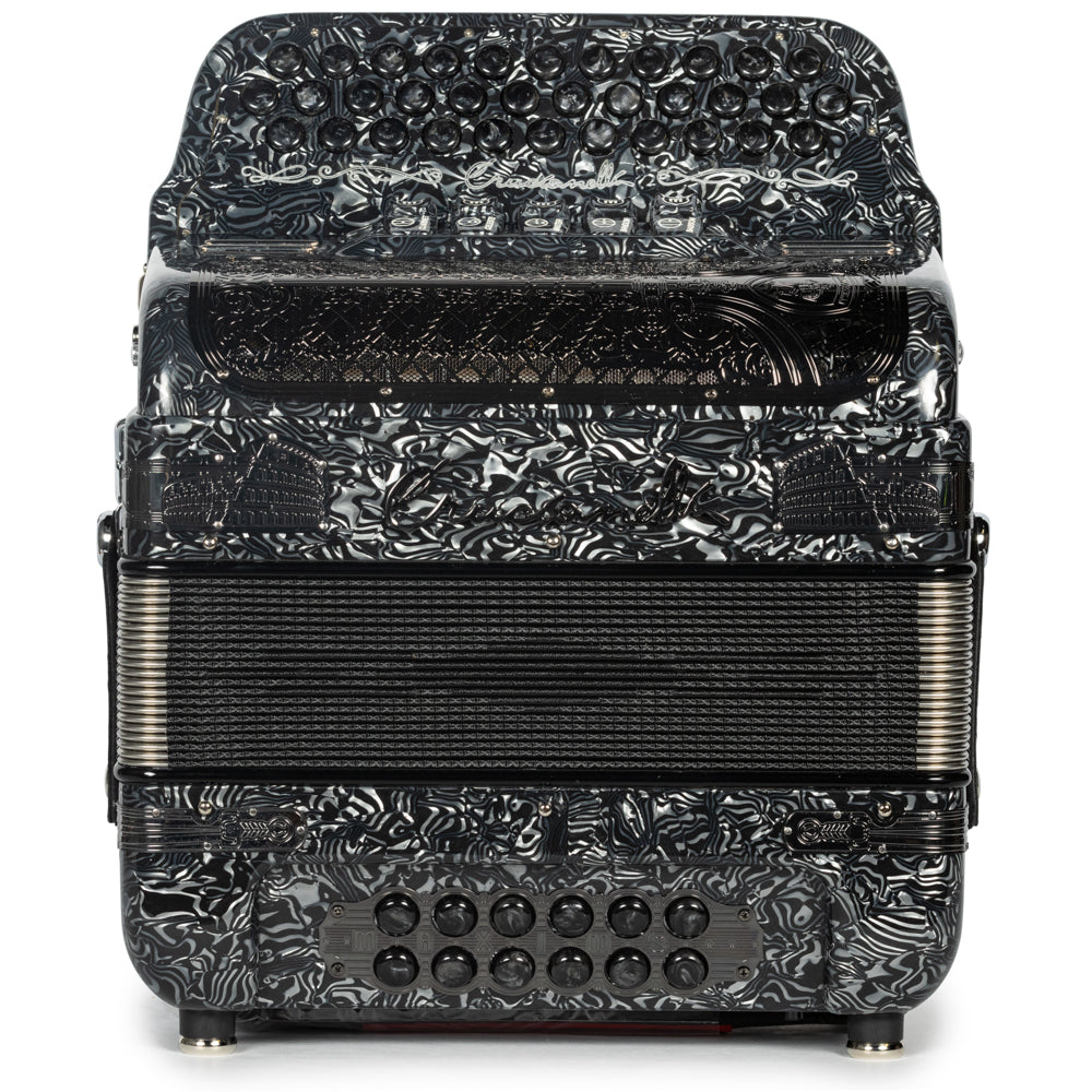 Crucianelli Cavaliere II 5 Switch EAD Accordion in Gray Waves with Painted Fretboard