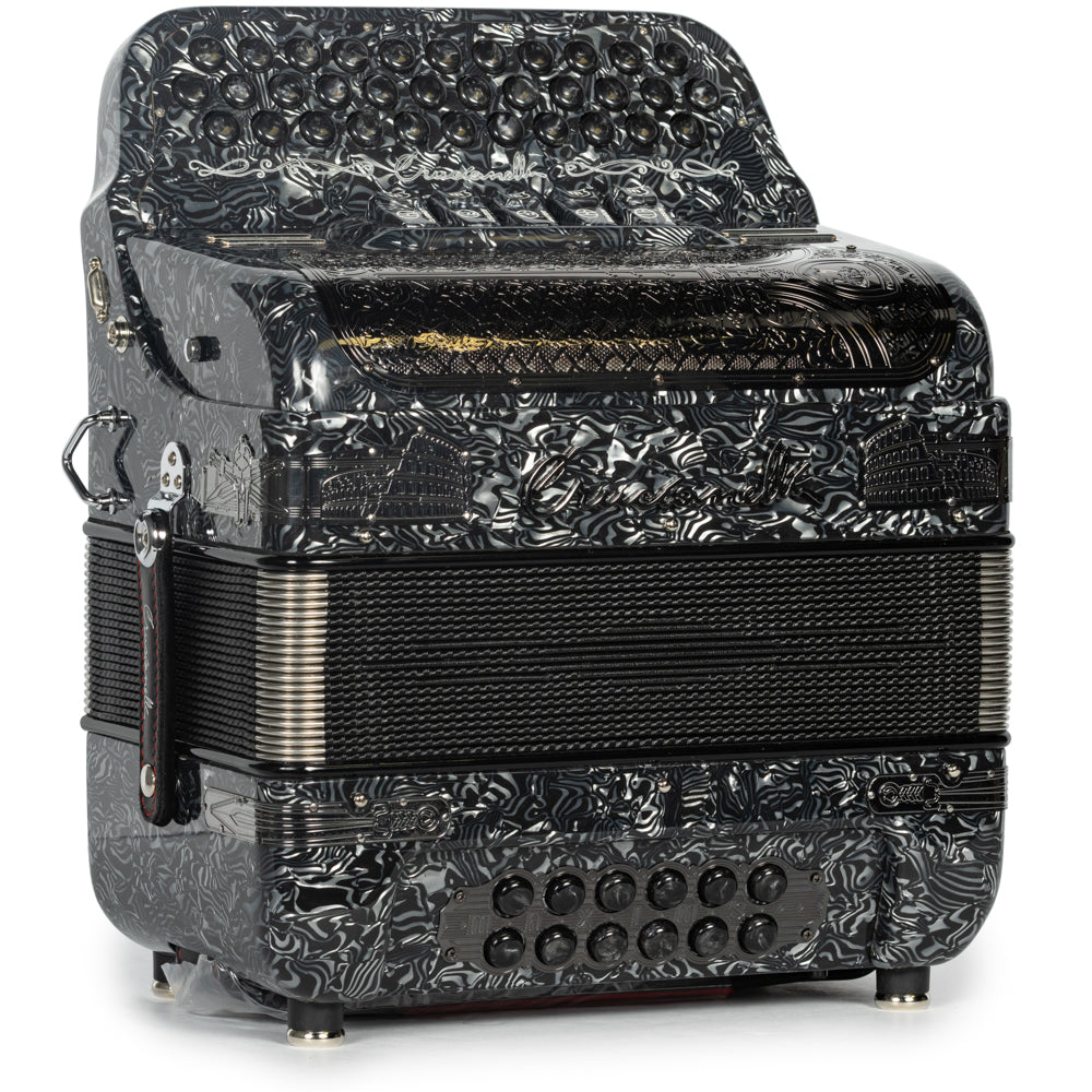 Crucianelli Cavaliere II 5 Switch EAD Accordion in Gray Waves with Painted Fretboard