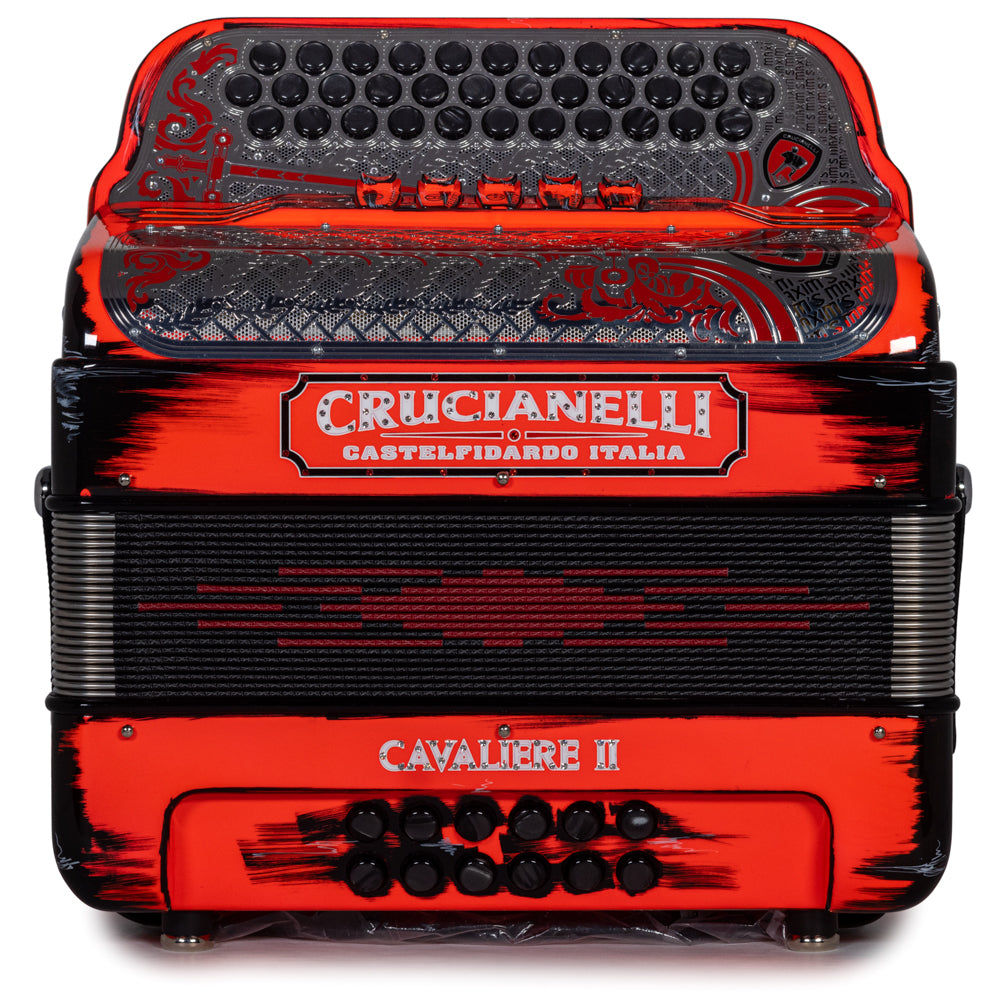 Crucianelli Cavaliere II 5 Switch FBE Accordion in Cartoon Red with Black Details