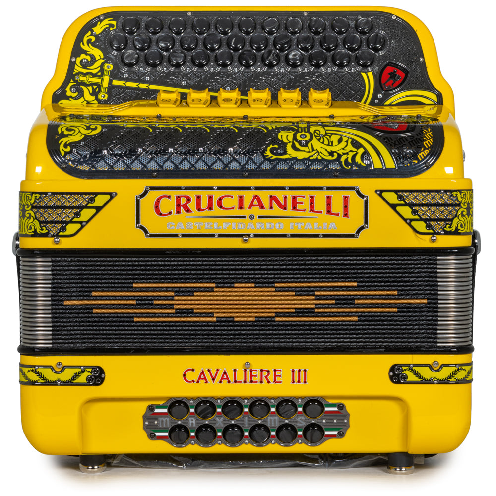 Crucianelli Cavaliere III 6 Switch FBE-EAD Accordion in Yellow with Red Details