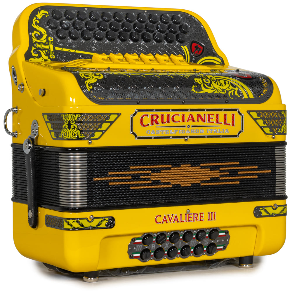 Crucianelli Cavaliere III 6 Switch FBE-EAD Accordion in Yellow with Red Details
