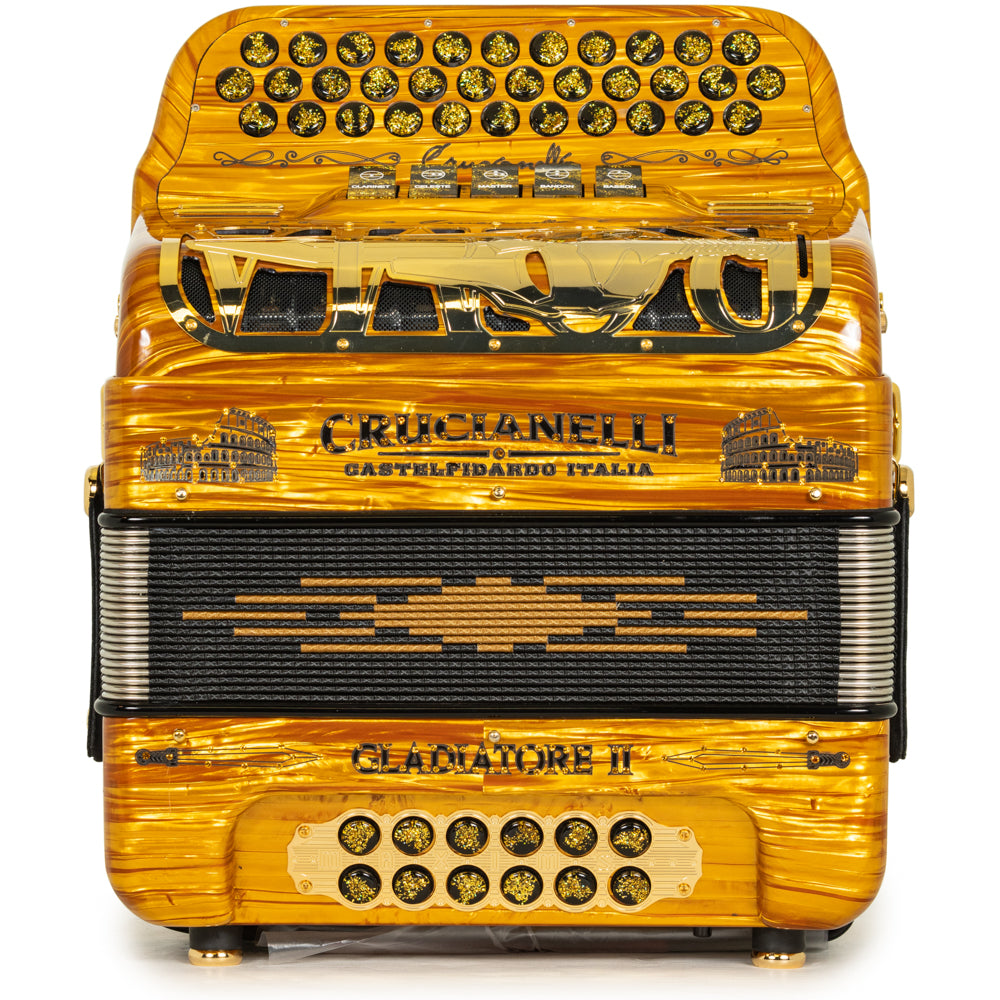 Crucianelli Gladiator II 5 Switch GCF Accordion in Golden Wood