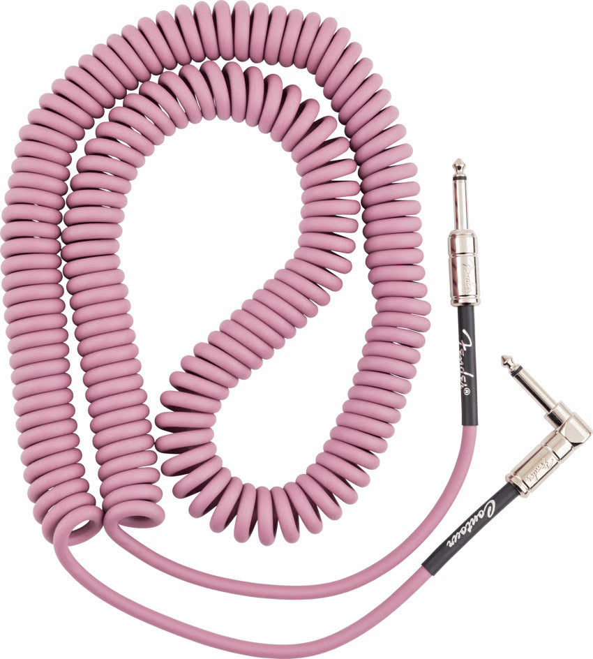 Fender Contour Series 30ft Coiled Instrument Cable in Burgundy Mist