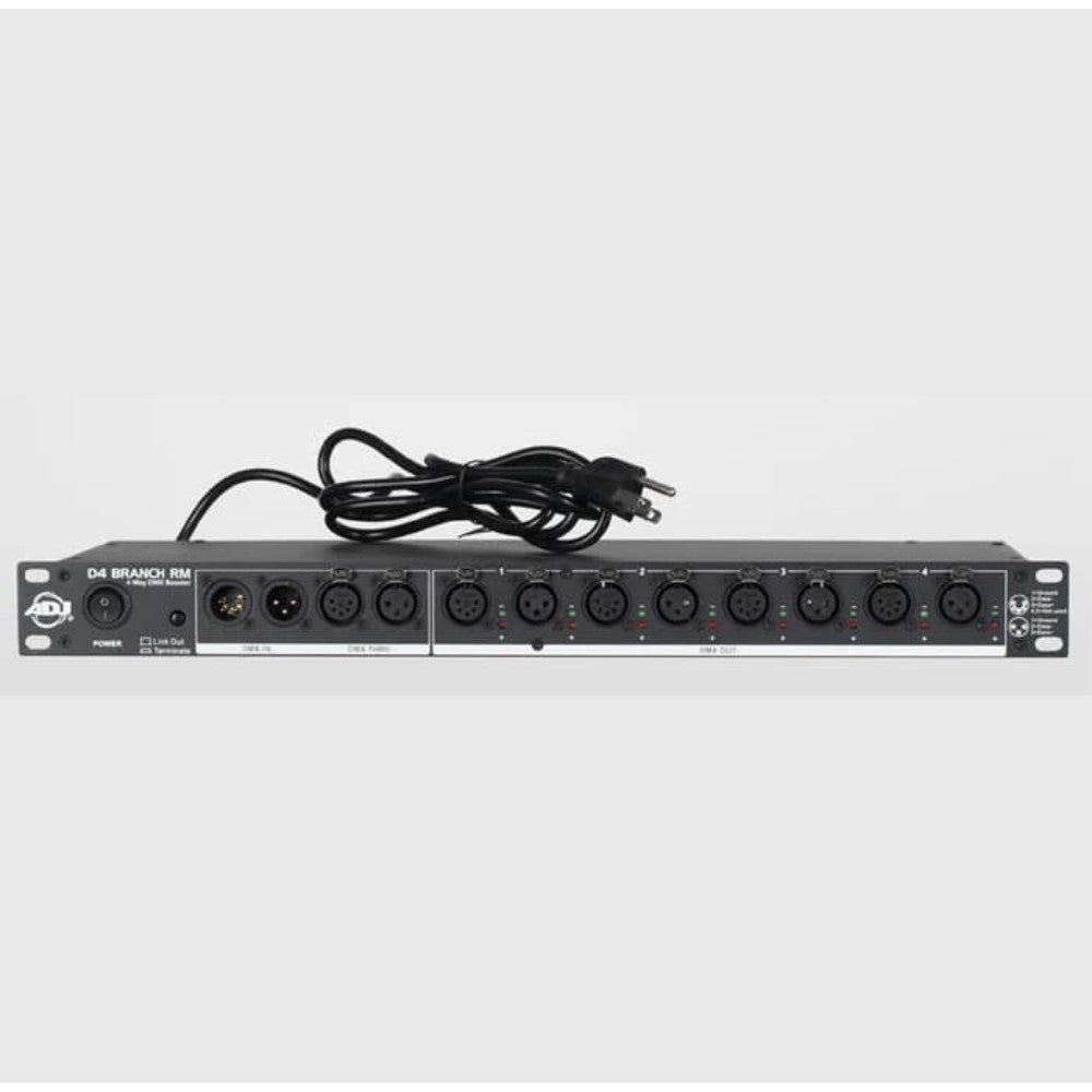 American DJ D4 Branch RM 4-Way DMX Distributor/Booster American-DJ Hermes Music