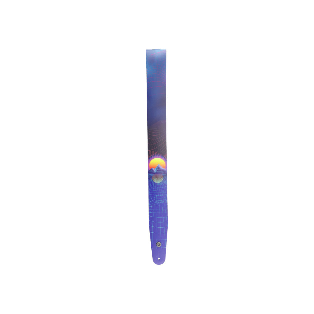 D'Addario 25RUN80 Outrun Printed Leather Guitar Strap Sunset