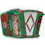Cantabella Draco Accordion 5 Switch FBE Green Glitter with Red-Cantabella-Hermes Music-Accordion Pro Shop