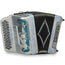 Cantabella Draco Accordion 5 Switch FBE Matte Silver with Blue-Cantabella-Hermes Music-Accordion Pro Shop