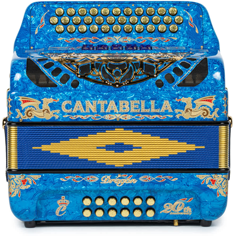 Cantabella Dragon Accordion 5 Switch FBE Blue and Gold