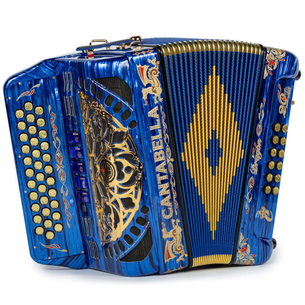 Cantabella Dragon Accordion 5 Switch GCF Blue and Gold
