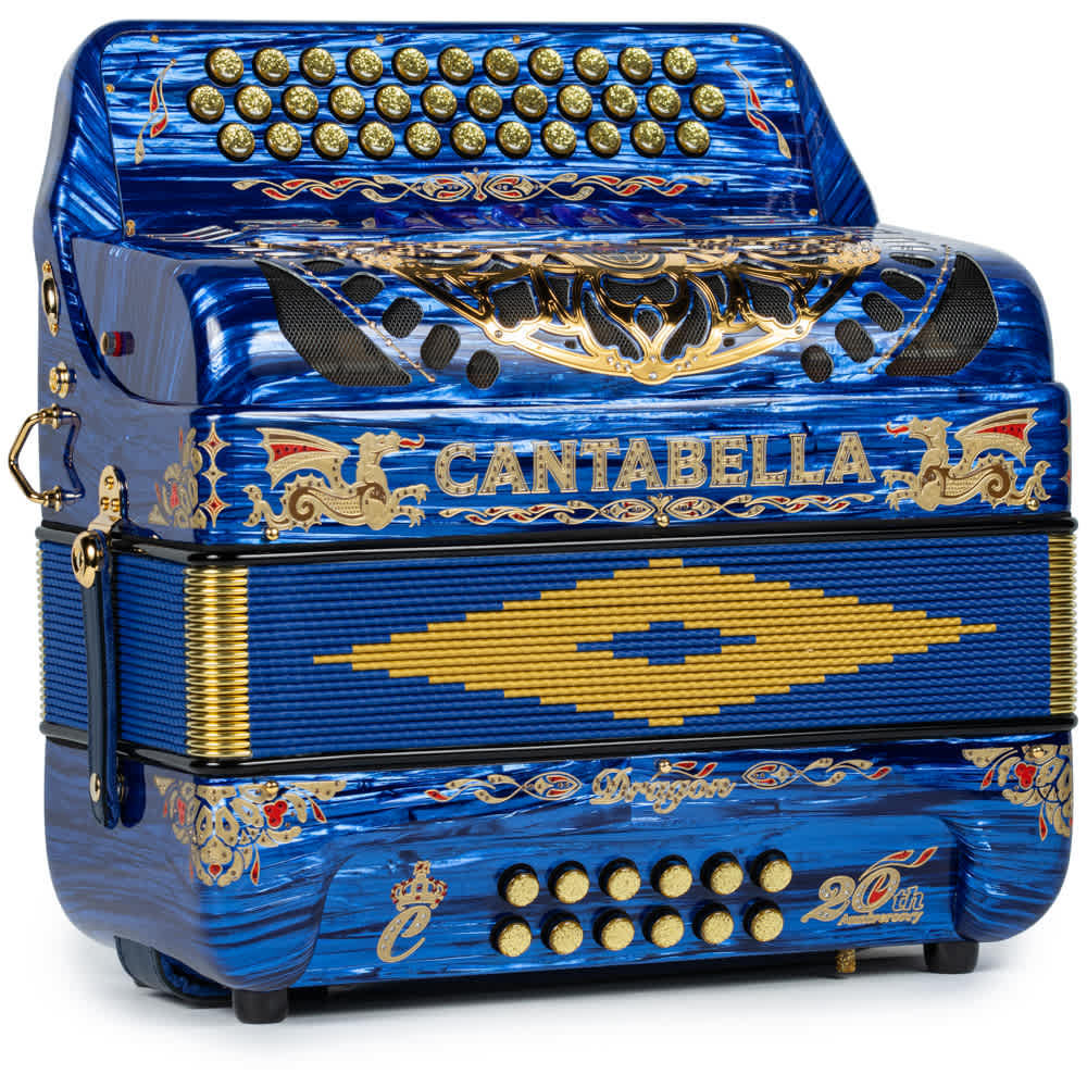 Cantabella Dragon Accordion 5 Switch GCF Blue and Gold