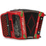 Cantabella Dragon Accordion 5 Switch EAD Matte Red with White and Green-Cantabella-Hermes Music-Accordion Pro Shop