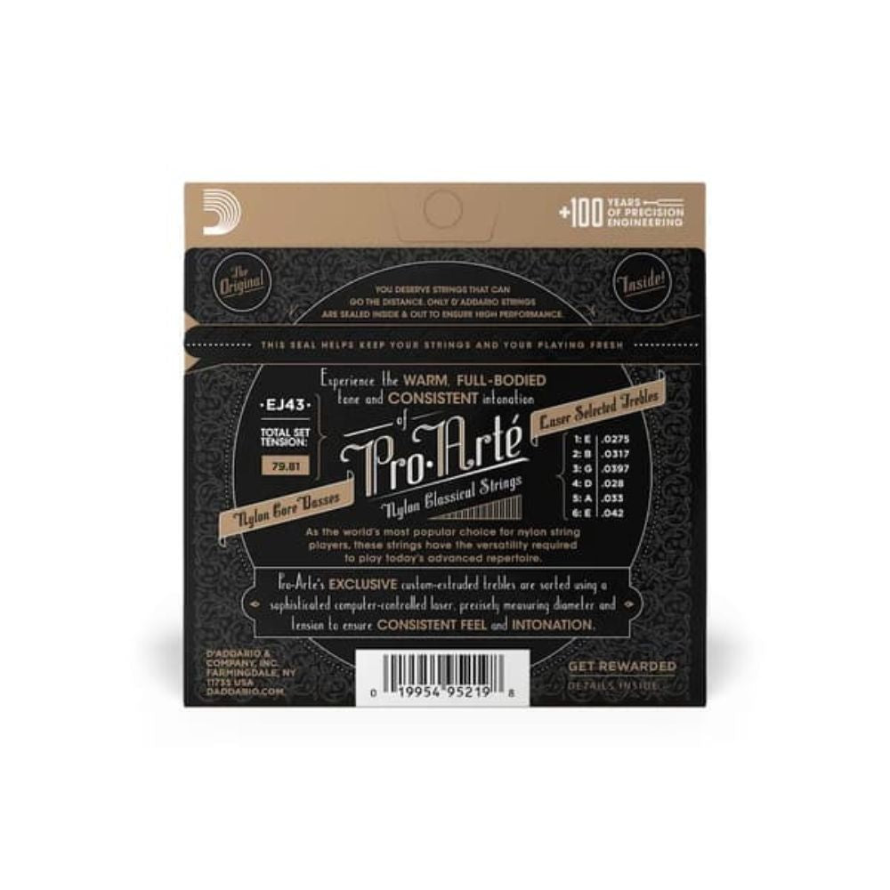 D'Addario EJ43 Light Tension Nylon Classical Guitar Strings-guitar strings-daddario-hermes music