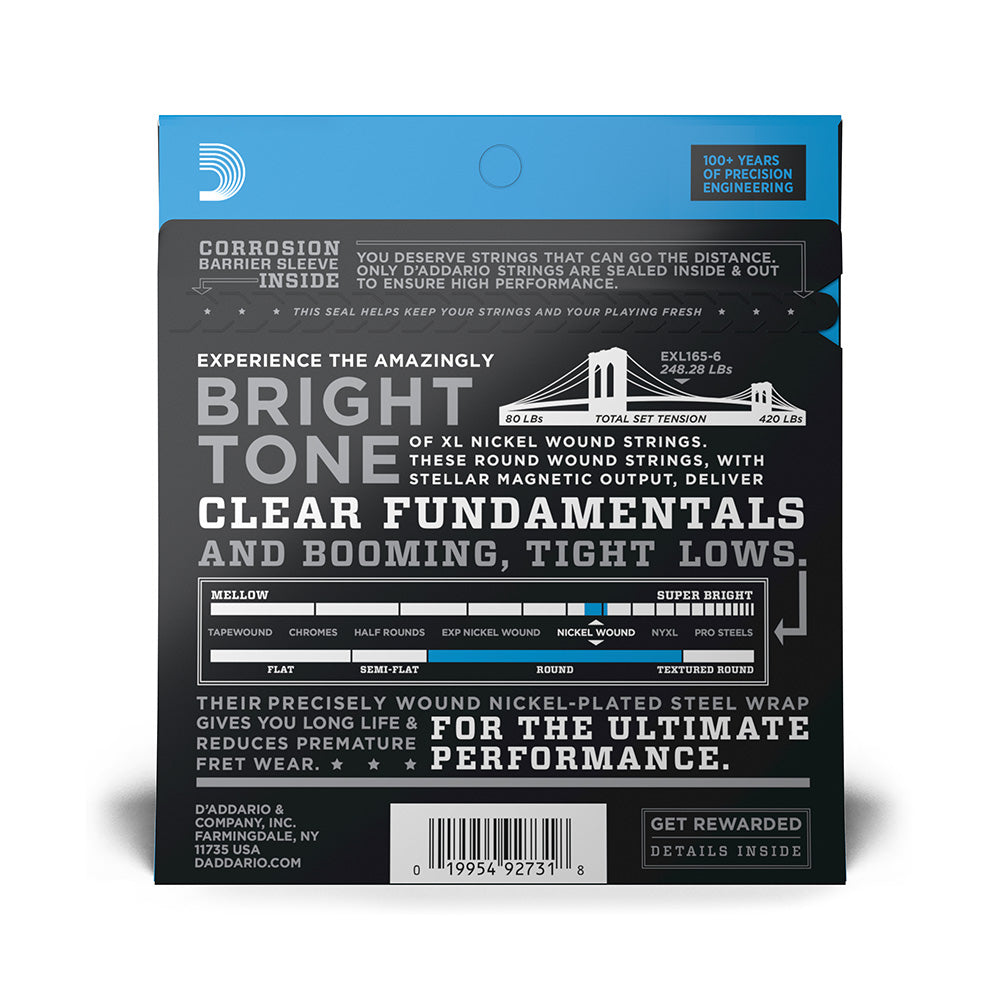 D'Addario EXL165-6 Nickel Wound 6-Strings Bass Guitar