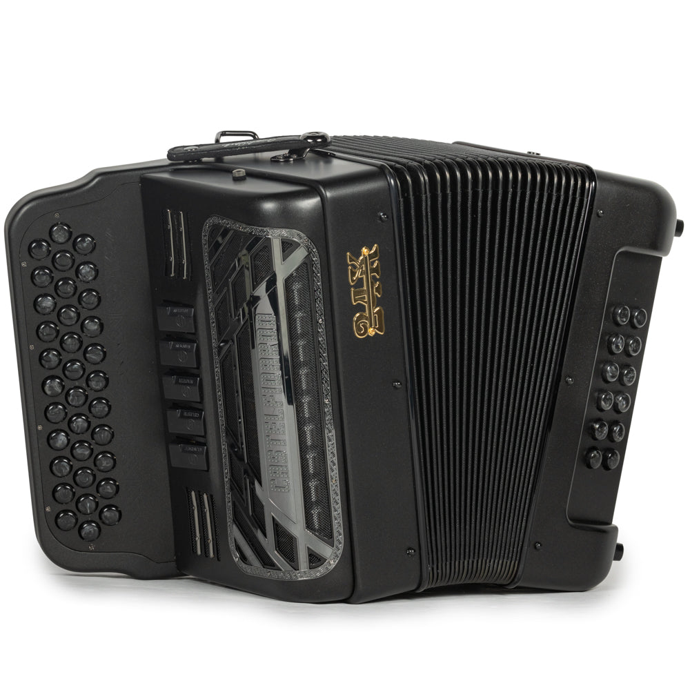Frontalini 24K 5 Switch Accordion FBE in Matte Black-accordion-Frontalini-Hermes Music-Accordion Pro Shop