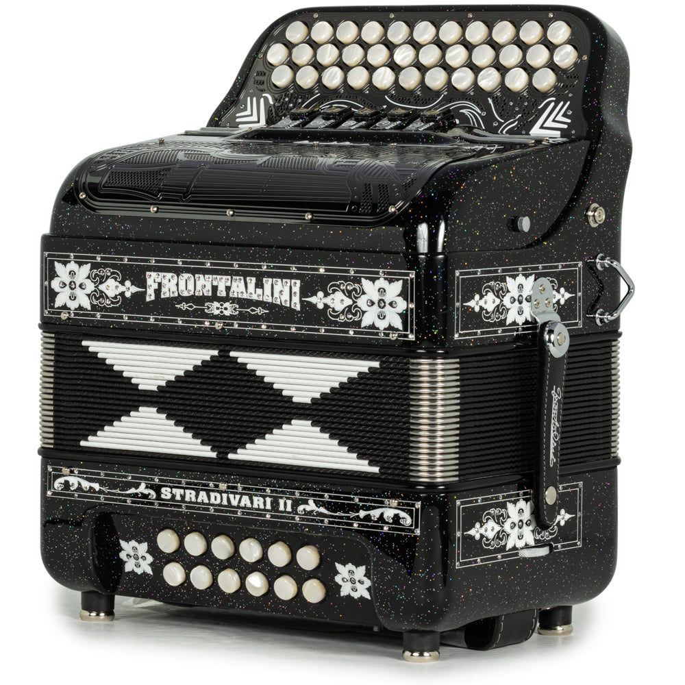 Frontalini Stradivari II 5 Switch EAD Accordion in Black Glitter with White
