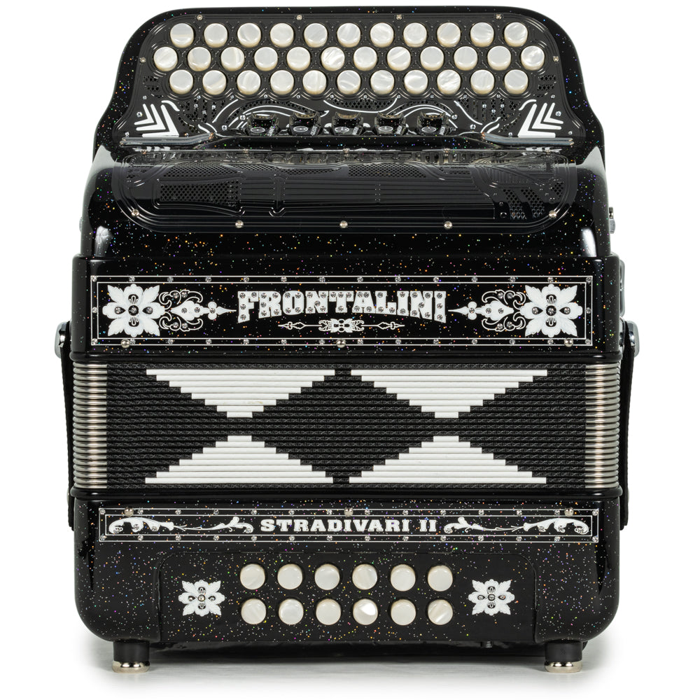 Frontalini Stradivari II 5 Switch EAD Accordion in Black Glitter with White