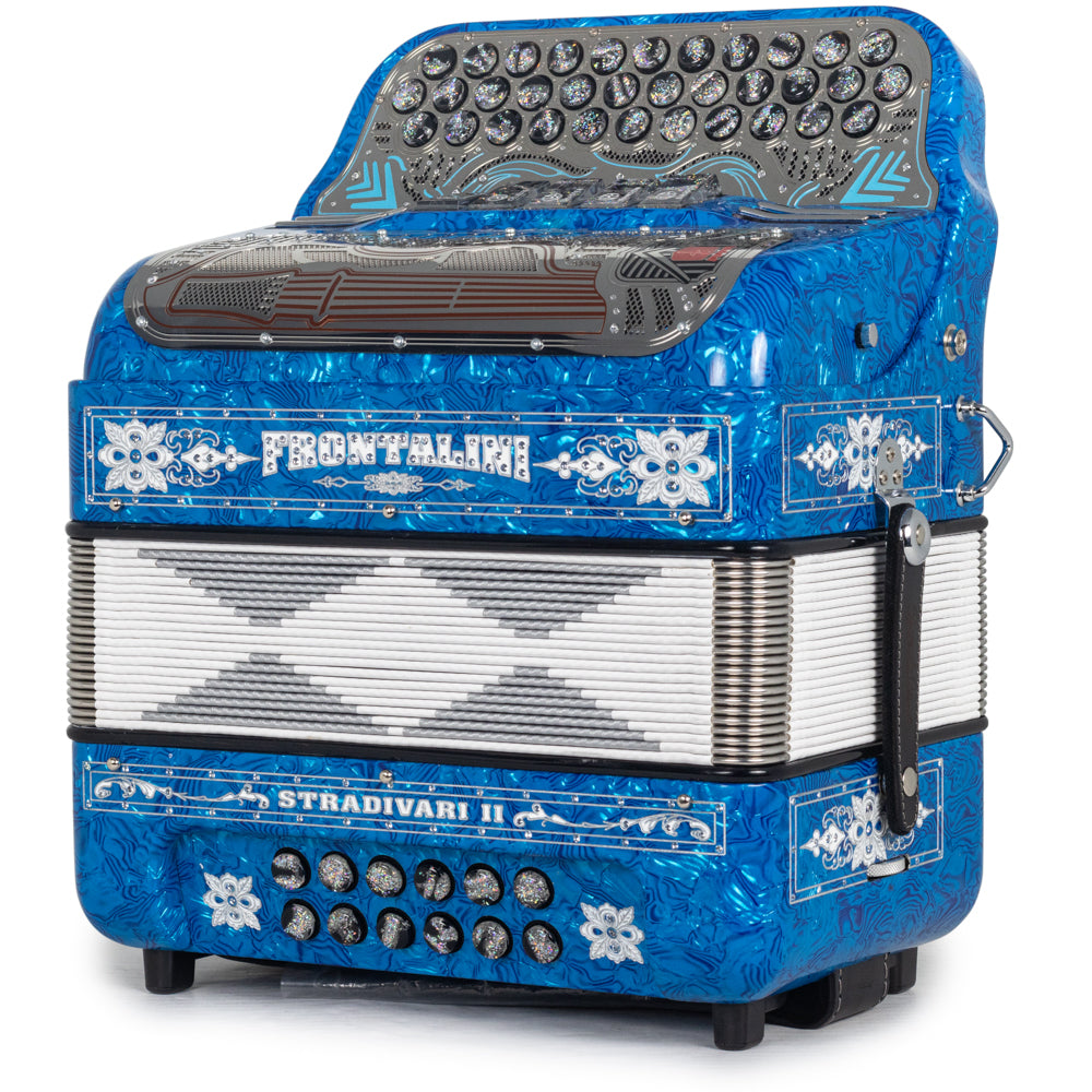 Frontalini Stradivari II 5 Switch FBE Accordion in Blue with White Details