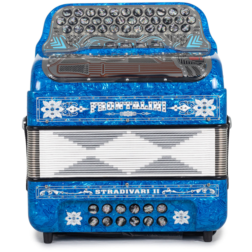Frontalini Stradivari II 5 Switch FBE Accordion in Blue with White Details